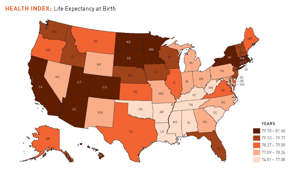 Life Expectancy at Birth by State