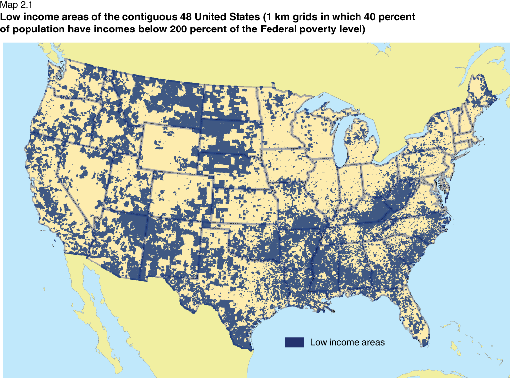 Low Income Areas of the Contiguous 48 United States