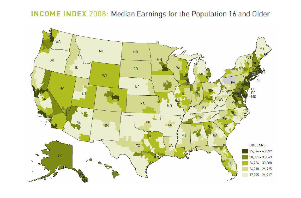 Median Earnings for the Population by Congressional District
